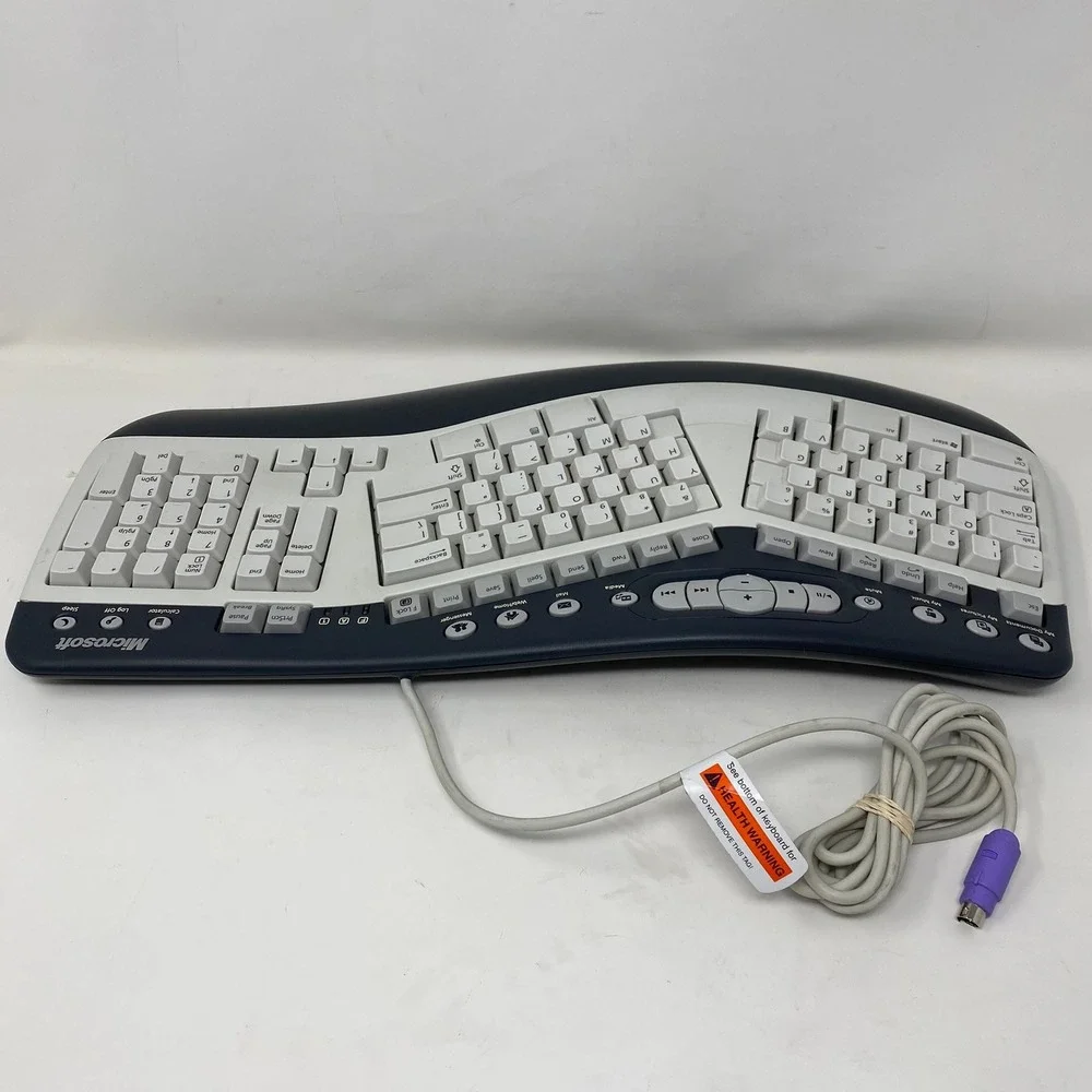 Vtg Microsoft Natural MultiMedia Keyboard 1.0A Navy Blue RT9470 Tested-Works‎
